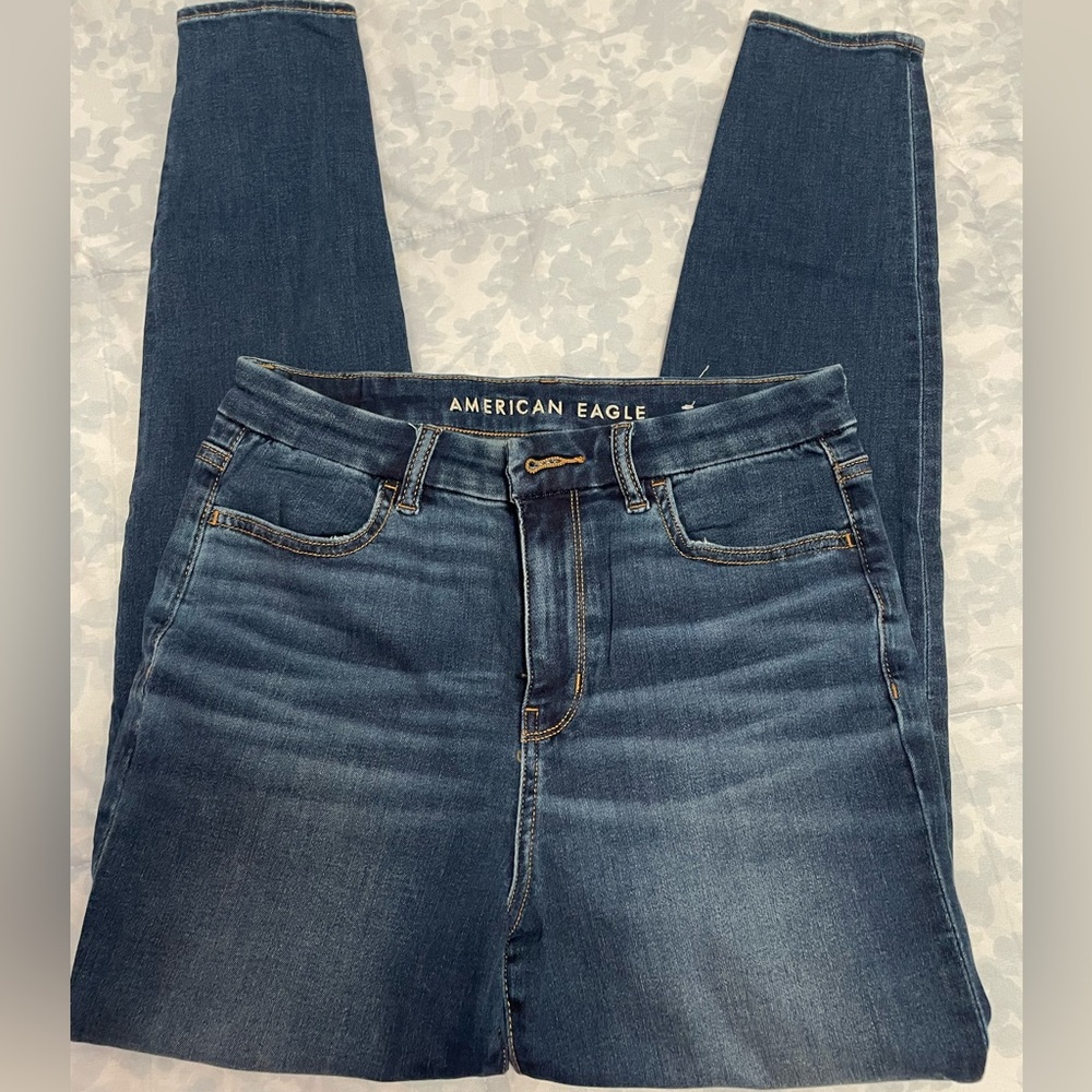 American Eagle Outfitters Women's Dark Blue Skinny Jeans